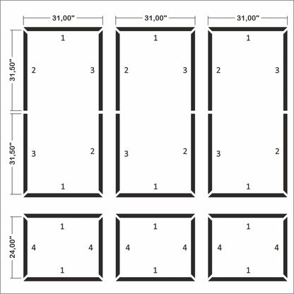 Ready to Go Wall Molding Kit - 3 Upper & 3 Bottom Frames | Easy Installation