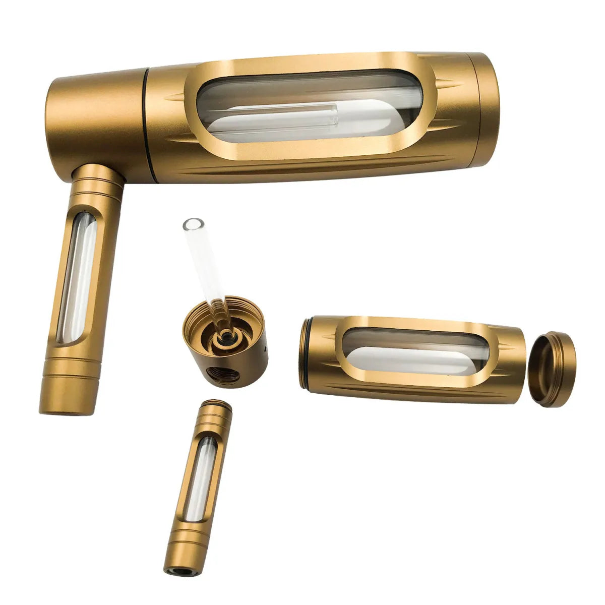 150Mm Portable Aluminum Alloy Glass Pipe With Keychain & Multi-Function Features - Durable & Compact