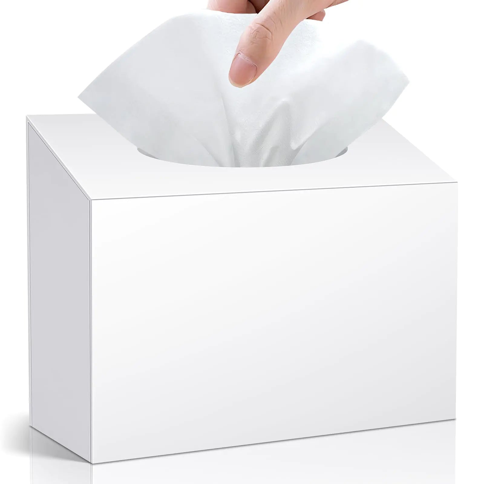 Acrylic Hand Towel Box Cover Compatible with Kleenex Disposable Hand Towels Wall-Mounted Paper Towel Dispenser Suitable for Tabletop Bathroom Car and Office Use (Glossy White)