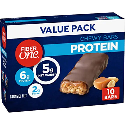 Fiber One Chewy Protein Bars Caramel Nut Protein Snacks 10 ct