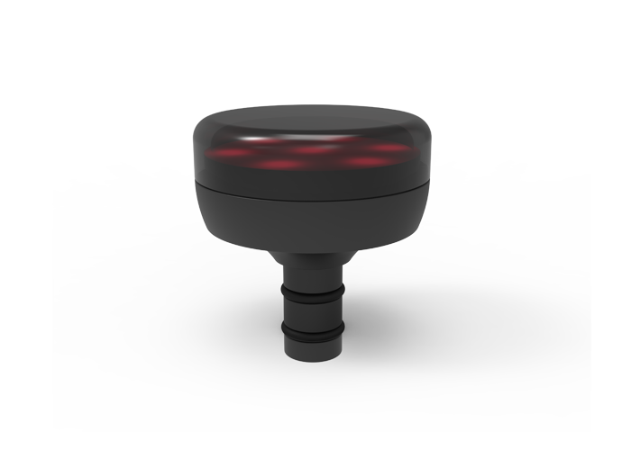 iReliev MVPmini HeatTip percussion massage head with heat for targeted muscle relief and soothing massage therapy.