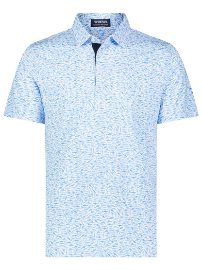 White Water Life Predator Print Polo shirt featuring a bold predator pattern on a classic polo style.