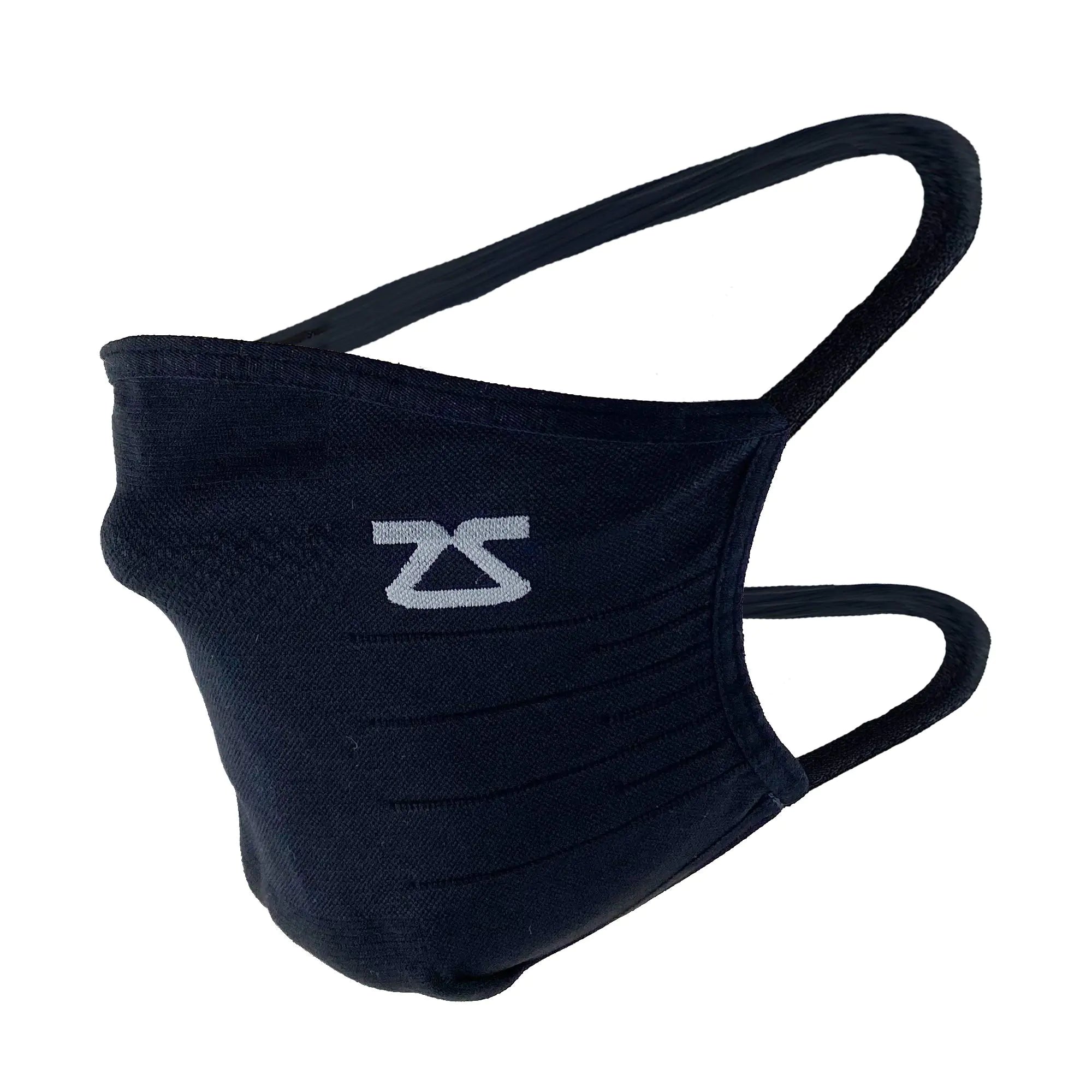 Zensah Technical Face Mask - USA Made Reusable Fabric Mask for Running Exercise - Washable Breathable Comfortable Moisture Wicking Quick Drying (Black)
