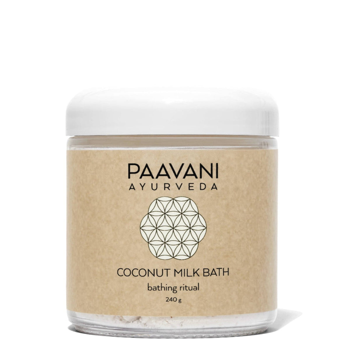 Image of Paavani Ayurveda Coconut Milk Bath for skin and spirit, featuring a simple herbal soaking ritual with coconut milk and ayurvedic herbs.