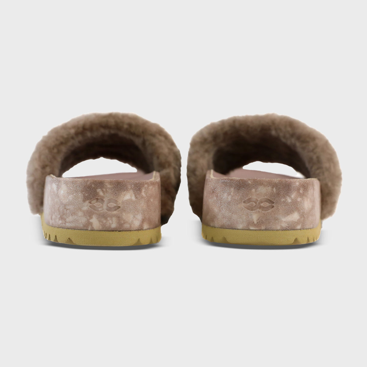 Rear view of Fleks San Ysidro Slide in Blushed, showcasing the stylish and comfortable sandal design.