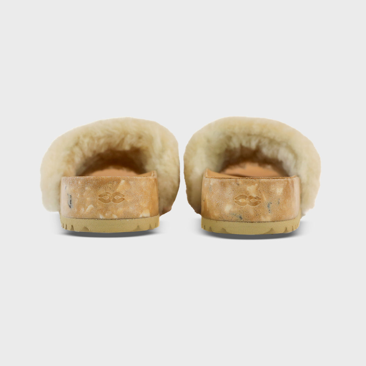 Fleks San Ysidro Slide in tan, rear view showing comfortable slip-on design and casual style for everyday wear.