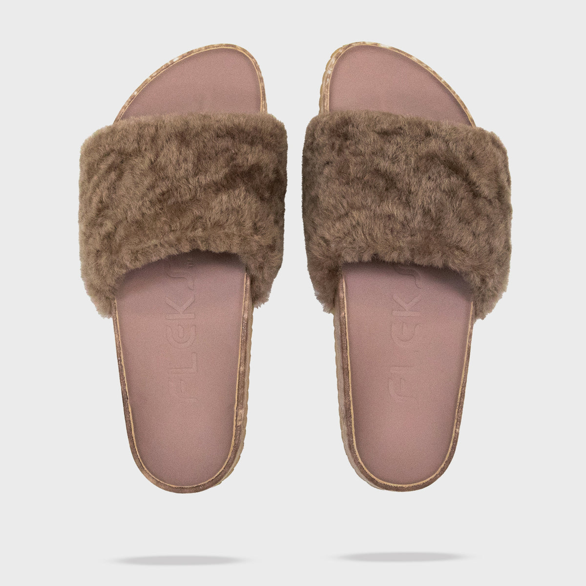 Fleks San Ysidro Slide in Blushed color, featuring a stylish open-toe design and shadow heel detail, perfect for casual wear.