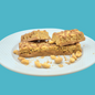 Peanut Surprise Bar by AmBari Nutrition, ProtiDiet, showing a protein bar with peanut chunks and chocolate coating.