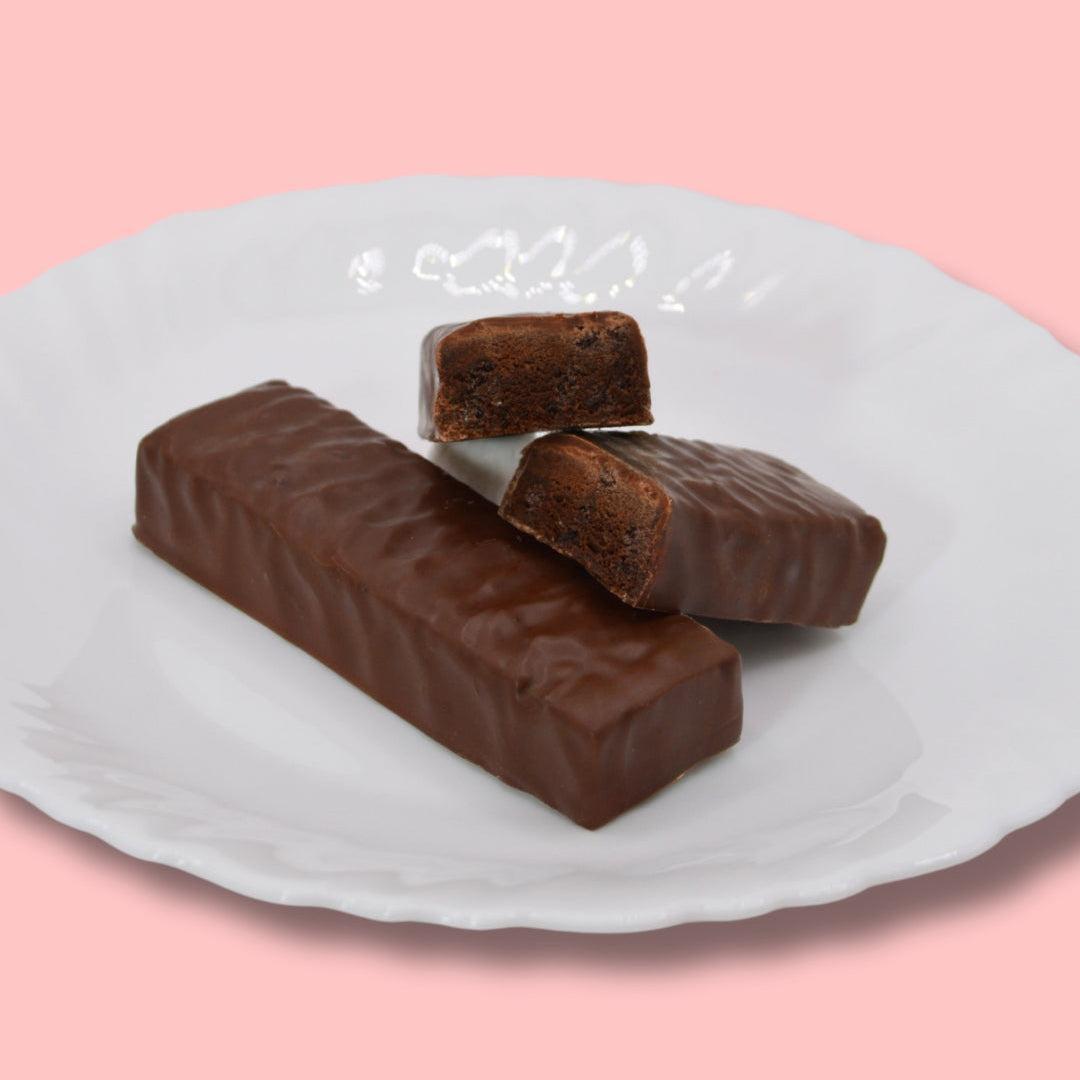 AmBari Nutrition Mint Cocoa Bars with peppermint and chocolate coating, showing crunchy texture and mint chocolate flavor.