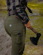 Dark olive Kestral women's pants by Off The Grid Surplus, featuring a comfortable fit and casual style.