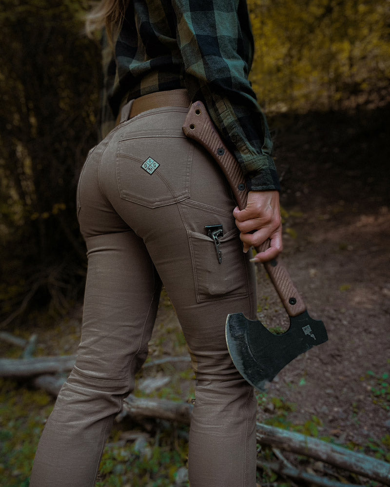 Kestral Women's Deadwood Pants by Off The Grid Surplus, showcasing rugged men's pants with a relaxed fit and durable fabric.