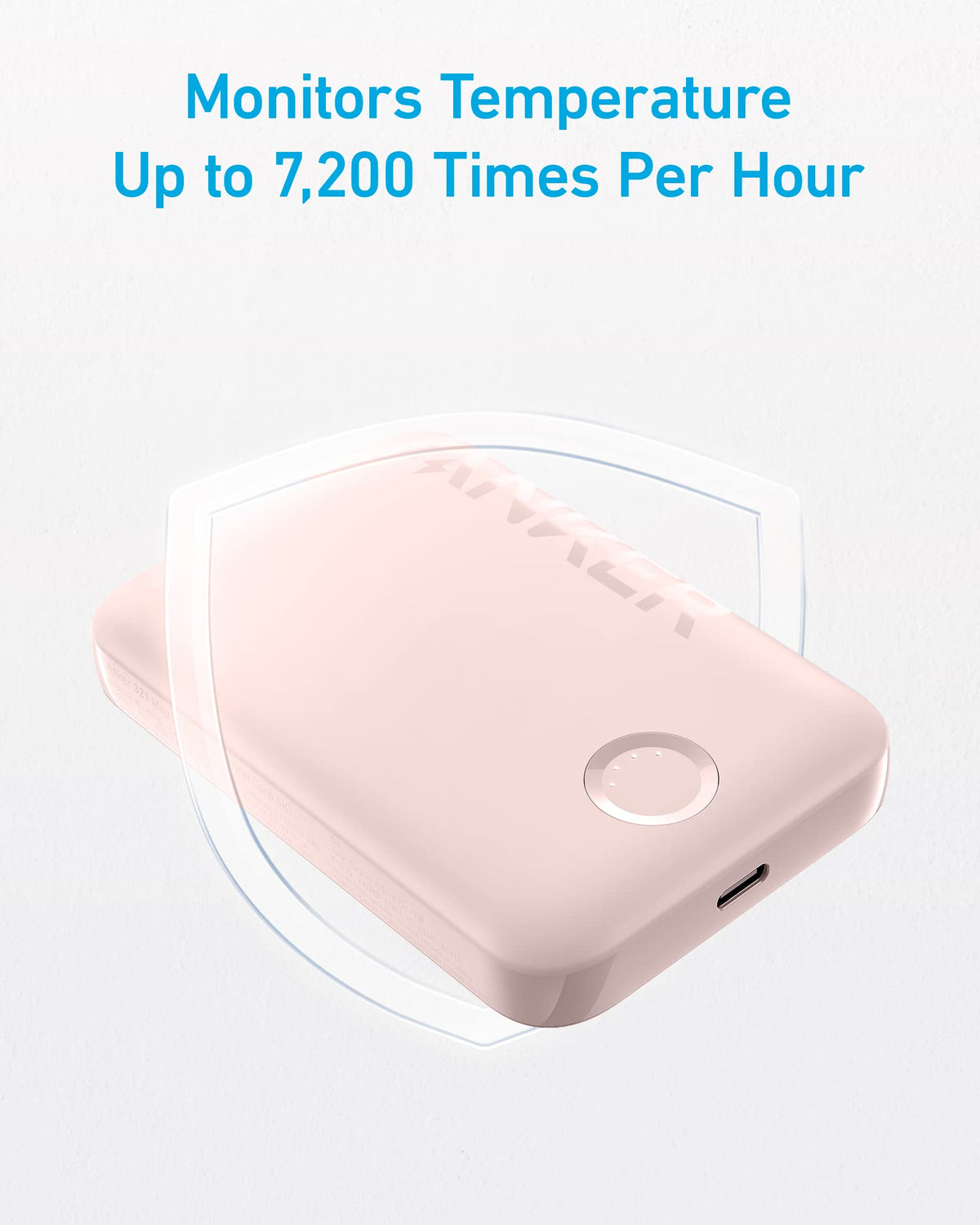 Pink Anker 321 MagGo Battery PowerCore Magnetic 5K portable charger for charging devices on the go