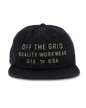 Black plated hat by Off The Grid Surplus featuring a sleek, modern design with a structured brim and metallic finish.
