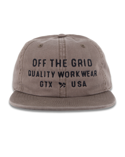 Off The Grid Surplus Plated Hat in walnut color, stylish hat with a textured plated design, shown from the front.