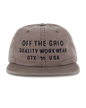 Off The Grid Surplus Plated Hat in walnut color, stylish hat with a textured plated design, shown from the front.