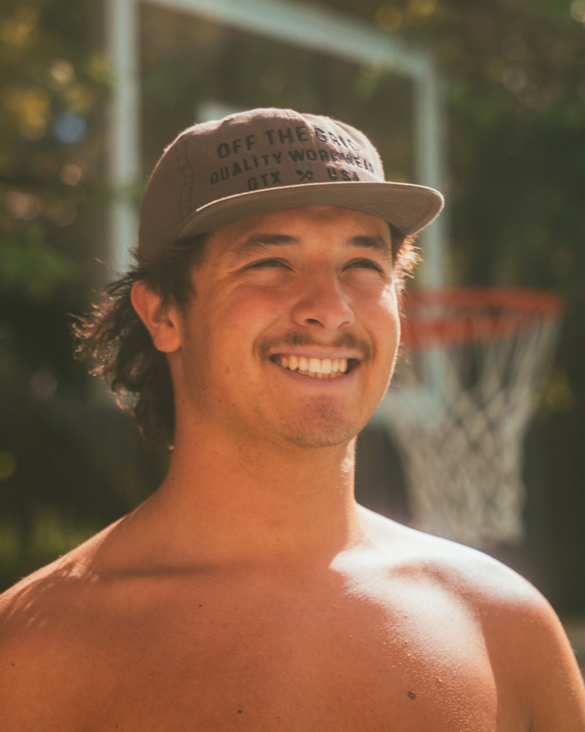Off The Grid Surplus plated hat in walnut color, featuring a stylish and durable hat design with a sleek finish.