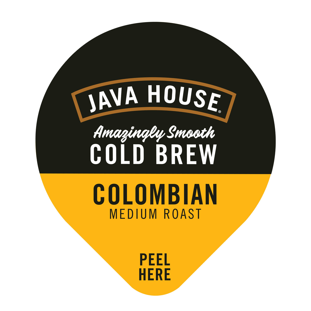 Java House Cold Brew Coffee Pods with black pod lids, designed for easy brewing of rich, flavorful cold brew coffee.