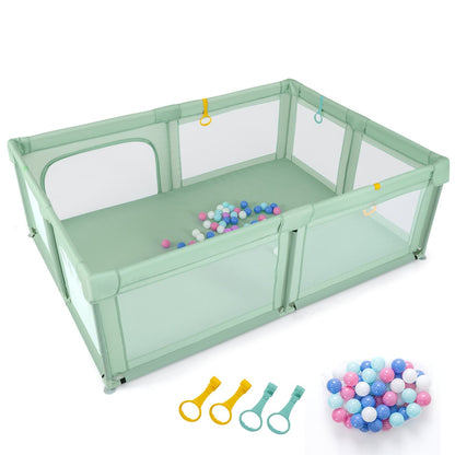 GBruno Store baby playpen with breathable mesh sides filled with colorful ocean balls, portable and safe for infants.