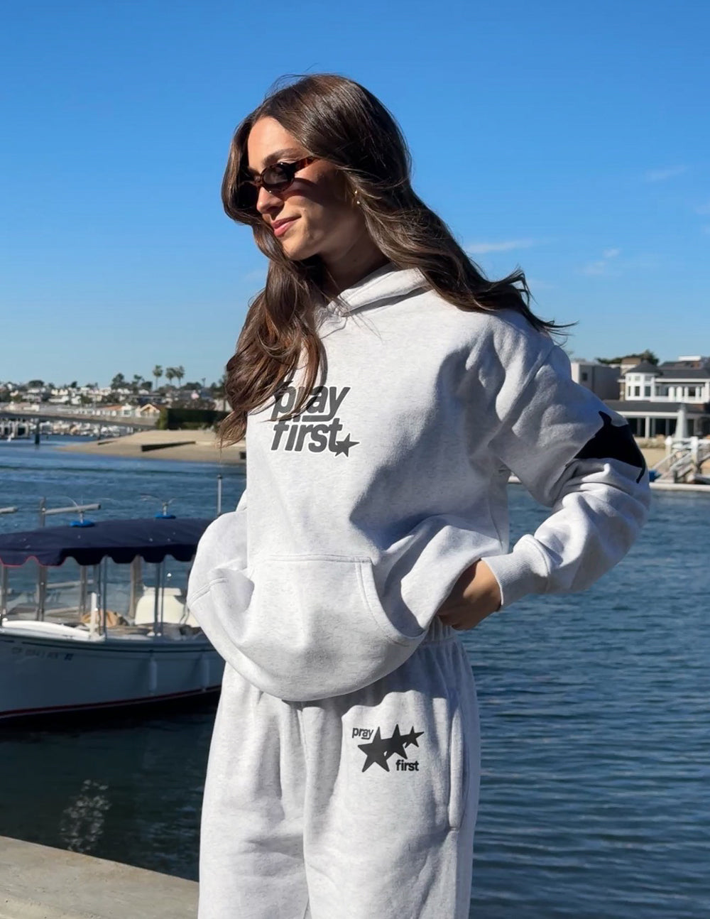 Unisex Pray First hoodie by Elevated Faith featuring a comfortable fit and prayer-themed design on soft fabric.