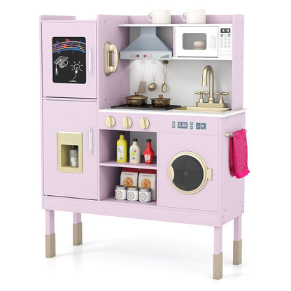 GBruno pretend play kitchen toy with range hood, ice maker, and telephone, featuring realistic kitchen appliances and accessories.