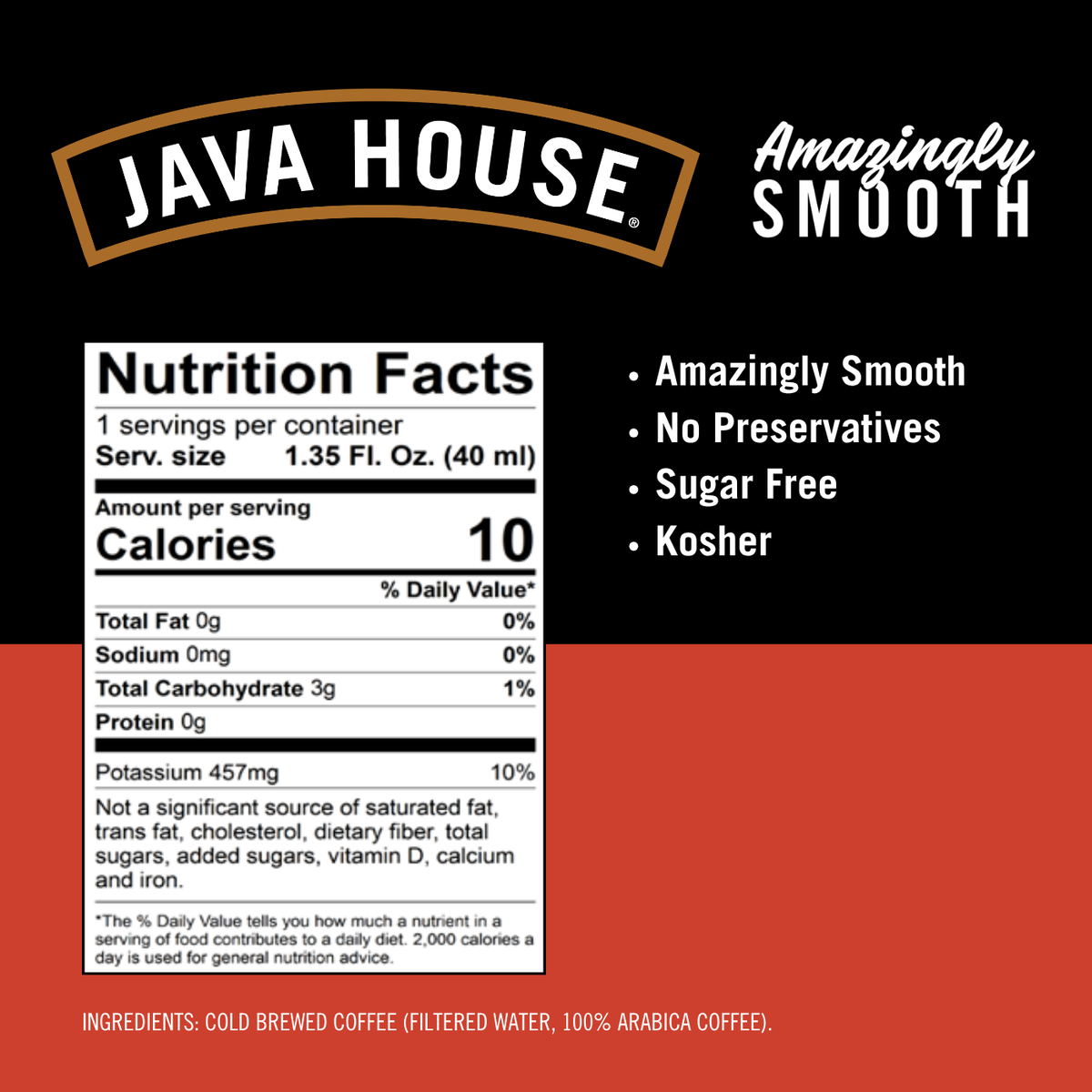 Java House Ethiopian Cold Brew Coffee Pods pack of 36 with nutrition labels, showcasing the packaging and product details.