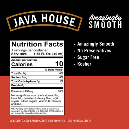 Java House Ethiopian Cold Brew Coffee Pods pack of 36 with nutrition labels, showcasing the packaging and product details.
