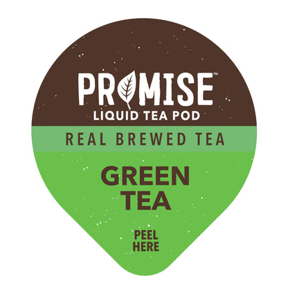 Java House Promise Real Brewed Green Tea in a clear bottle with green tea leaves visible inside.