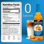 Bottle of Syruvia sugar free pumpkin spice syrup with a pumpkin and spice flavor profile, ideal for coffee and baking.