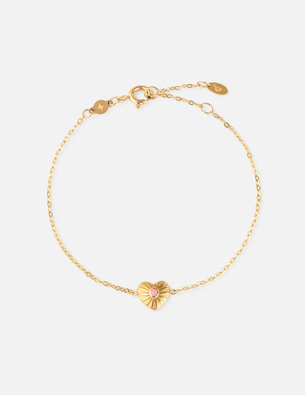 Elevated Faith Pure in Heart link bracelet featuring delicate metal links and a subtle heart charm on a white background.