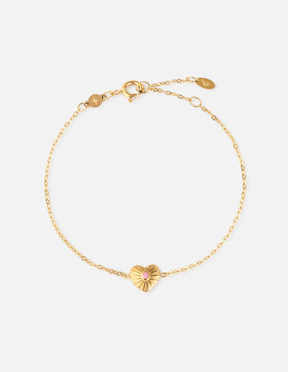 Elevated Faith Pure in Heart link bracelet featuring delicate metal links and a subtle heart charm on a white background.