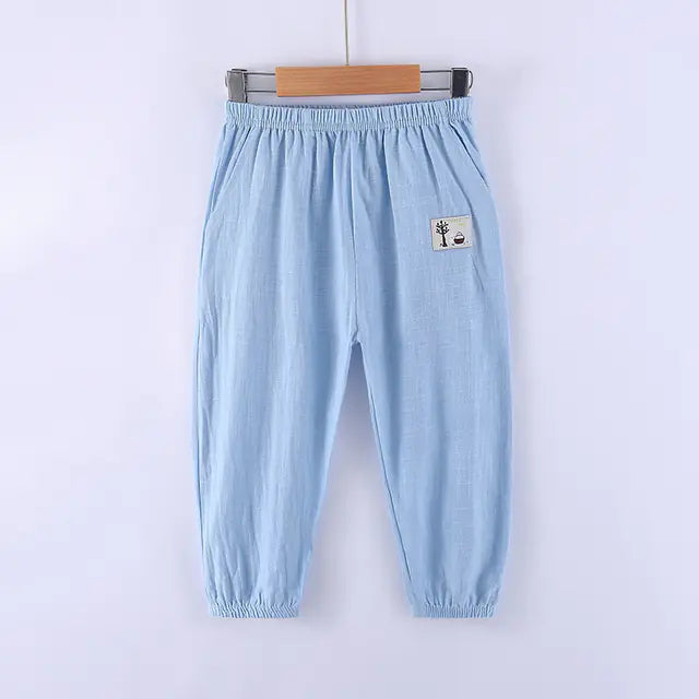 Boys' Solid Color Summer Mosquito Pants - Cotton Linen