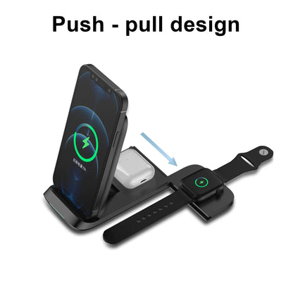 Portable 3-in-1 Wireless Charger with Foldable Stand