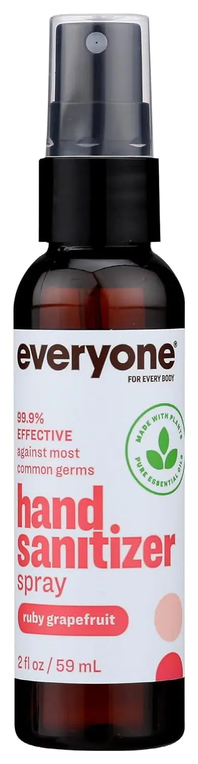 everyone for every body Hand Sanitizer Spray 2 Ounce (Pack of 6) Travel Size Ruby Grapefruit Plant Derived Alcohol with Pure Essential Oils 99% Effective Against Germs