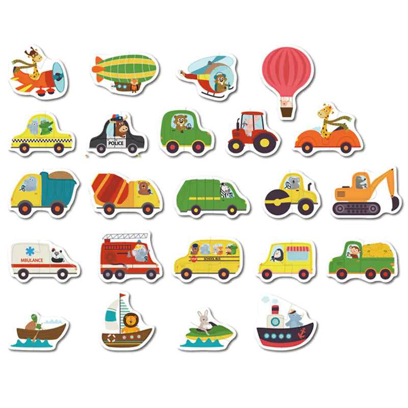 Animal Transportation Map and Fruit Vegetable Puzzle Toy