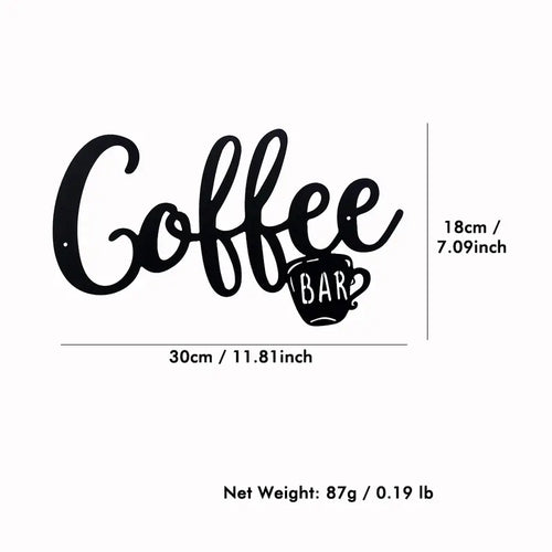 Hanging Coffee Wall Sign - Metal Coffee Cup Decor