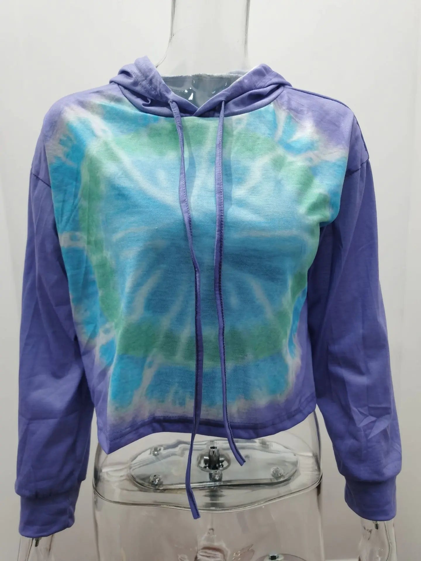 Ombre Tie Dye Hoodie with Long Sleeves