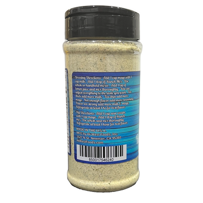 Close-up of Hi-West Ranch Seasoning in a jar, showcasing the flavorful blend of herbs and spices for culinary use.