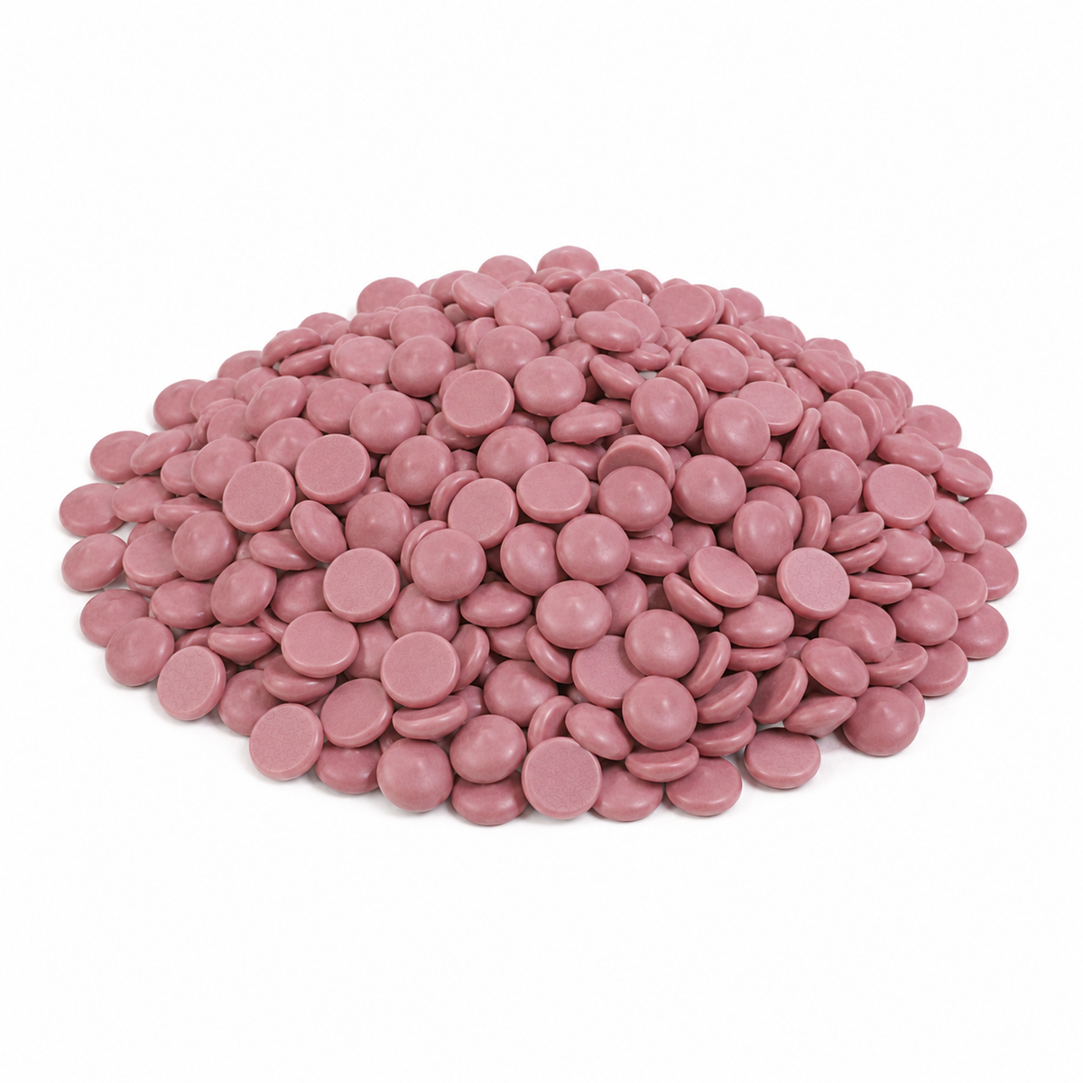 Ruby Callebaut RB1 chocolate callets from Candy In Bulk, naturally pink ruby couverture chocolate for baking and confections.