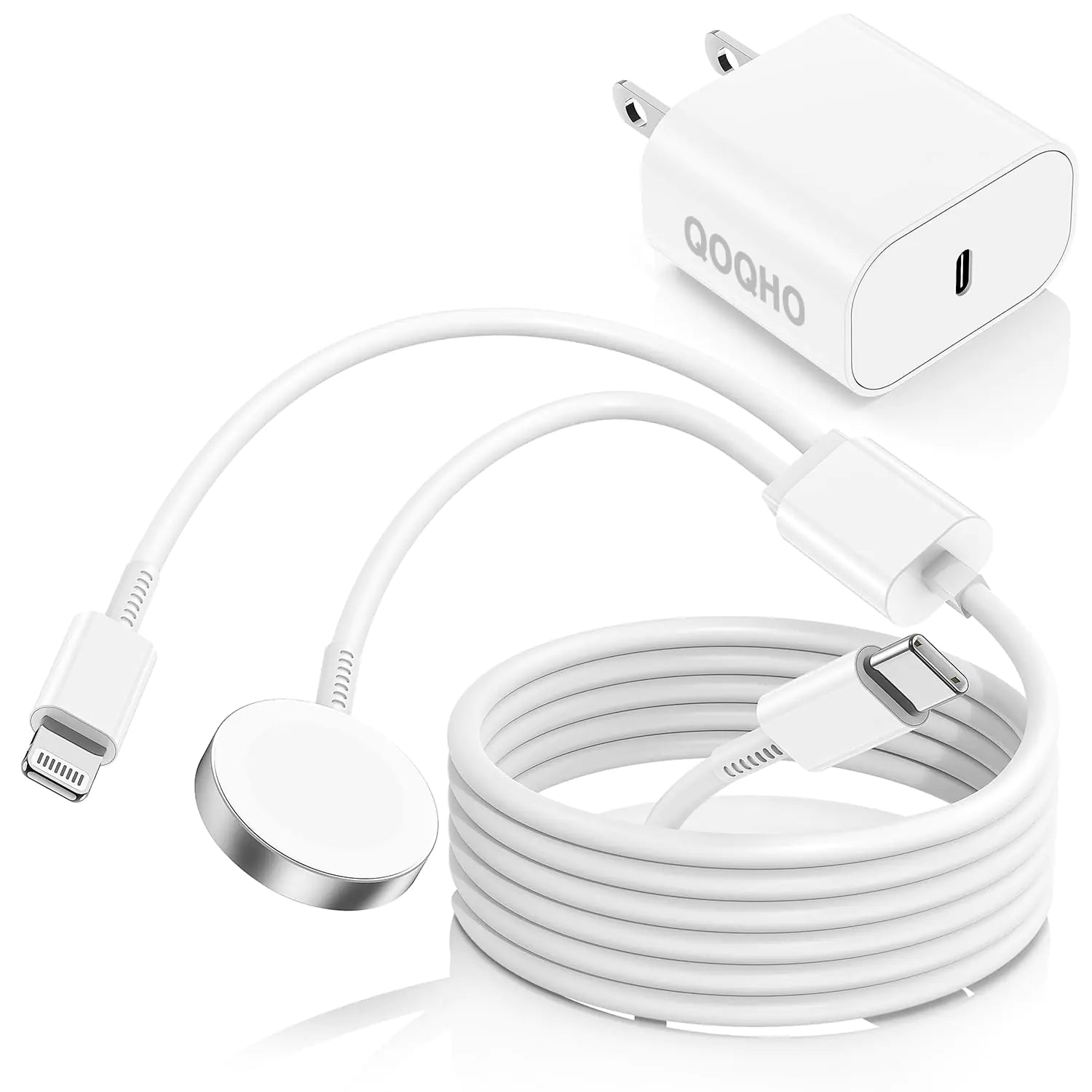 For Apple iWatch I Watch USB C Fast Charger&iPhone[Apple MFi Certified]2-in-1 USBC to Lightning&Apple iWatch Charging Cable Cord 6FtPortable Travel Charge Block for Apple Watch SE/9/8/7/6/5/4/3/2/1