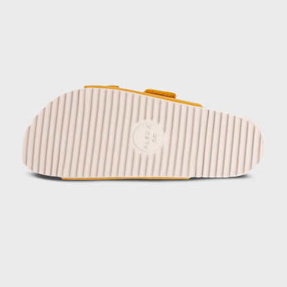 Fleks Riviera Leather Chamois outsole close-up showing smooth leather and durable construction.