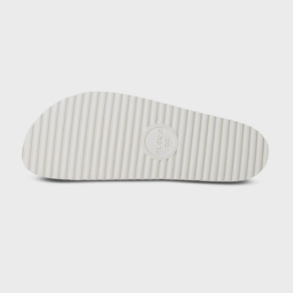 Fleks East Beach Slide Platform in faded denim with thick sole and open toe design.