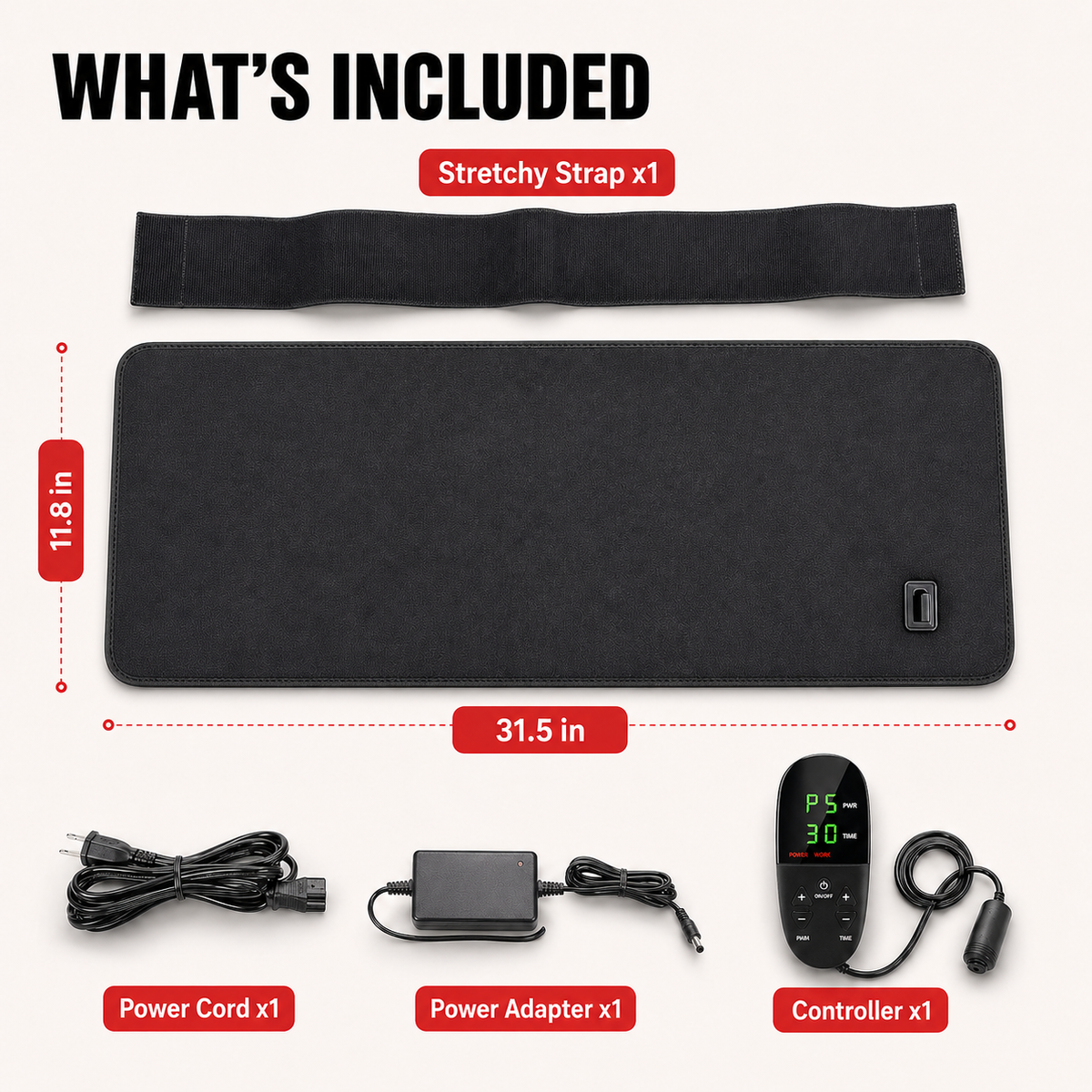 iReliev FullGlow™ Red Light and Near Infrared Therapy Pad with 240 LEDs for pain relief and skin rejuvenation.