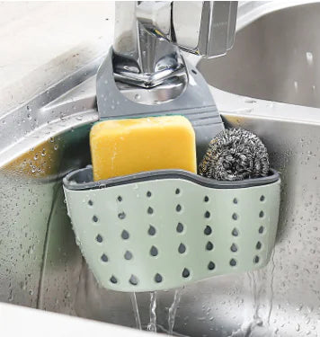 Adjustable Rubber Sink Drainer Basket for Kitchen Storage