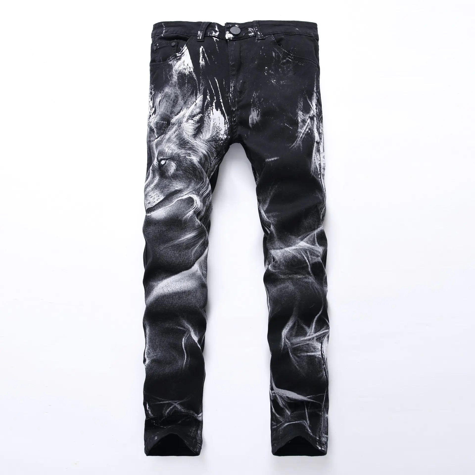Wolf Print Jeans.