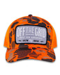 Off The Grid Surplus Ranch Hand hat in blaze duck camo, featuring a wide brim and rugged outdoor style.