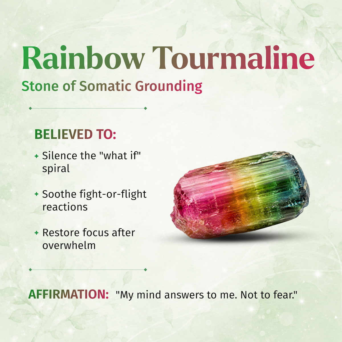 Raw rainbow tourmaline bracelet from Conscious Items featuring vibrant, natural gemstone beads on a stretchy cord.