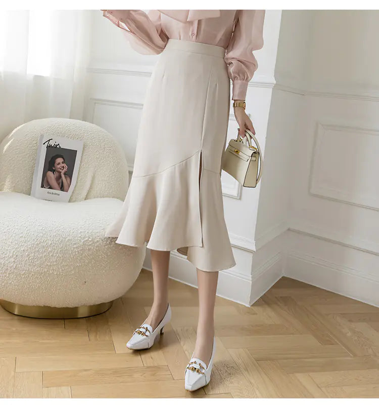 Women's Fishtail Skirt with Bust Slimmer Design