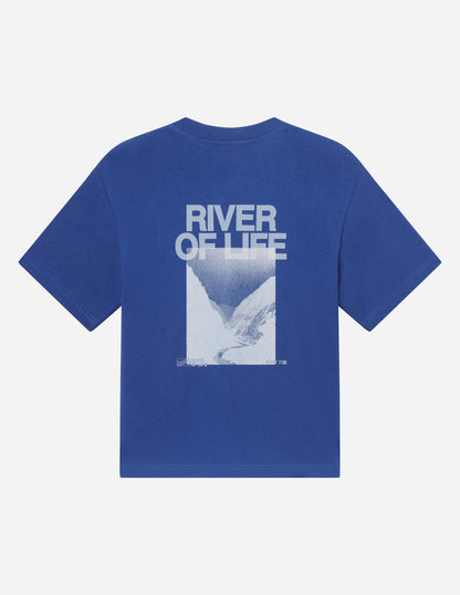 Elevated Faith River of Life Heavyweight T-Shirt showing a vibrant river graphic on the front.