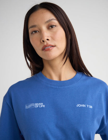 Elevated Faith River of Life heavyweight T-shirt featuring a vibrant river graphic and bold design on soft, durable fabric.