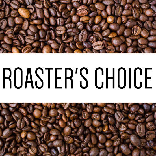 Roaster's Choice roasted coffee from Good Brothers Coffee LLC in 8oz or 12oz packaging, featuring freshly roasted coffee beans.